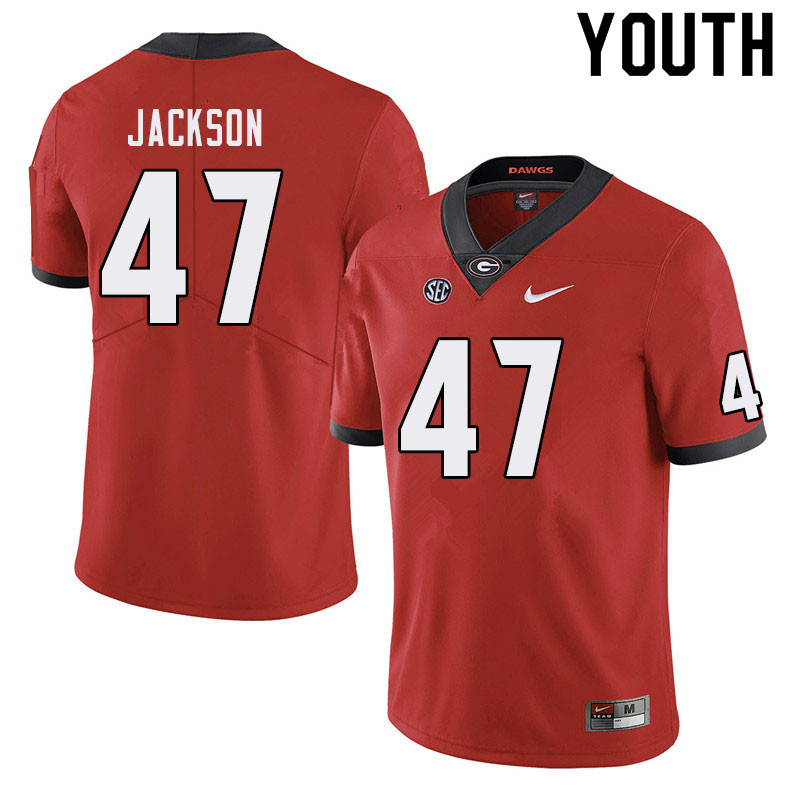 Youth #47 Dan Jackson Georgia Bulldogs College Football Jerseys Sale-Red - Click Image to Close